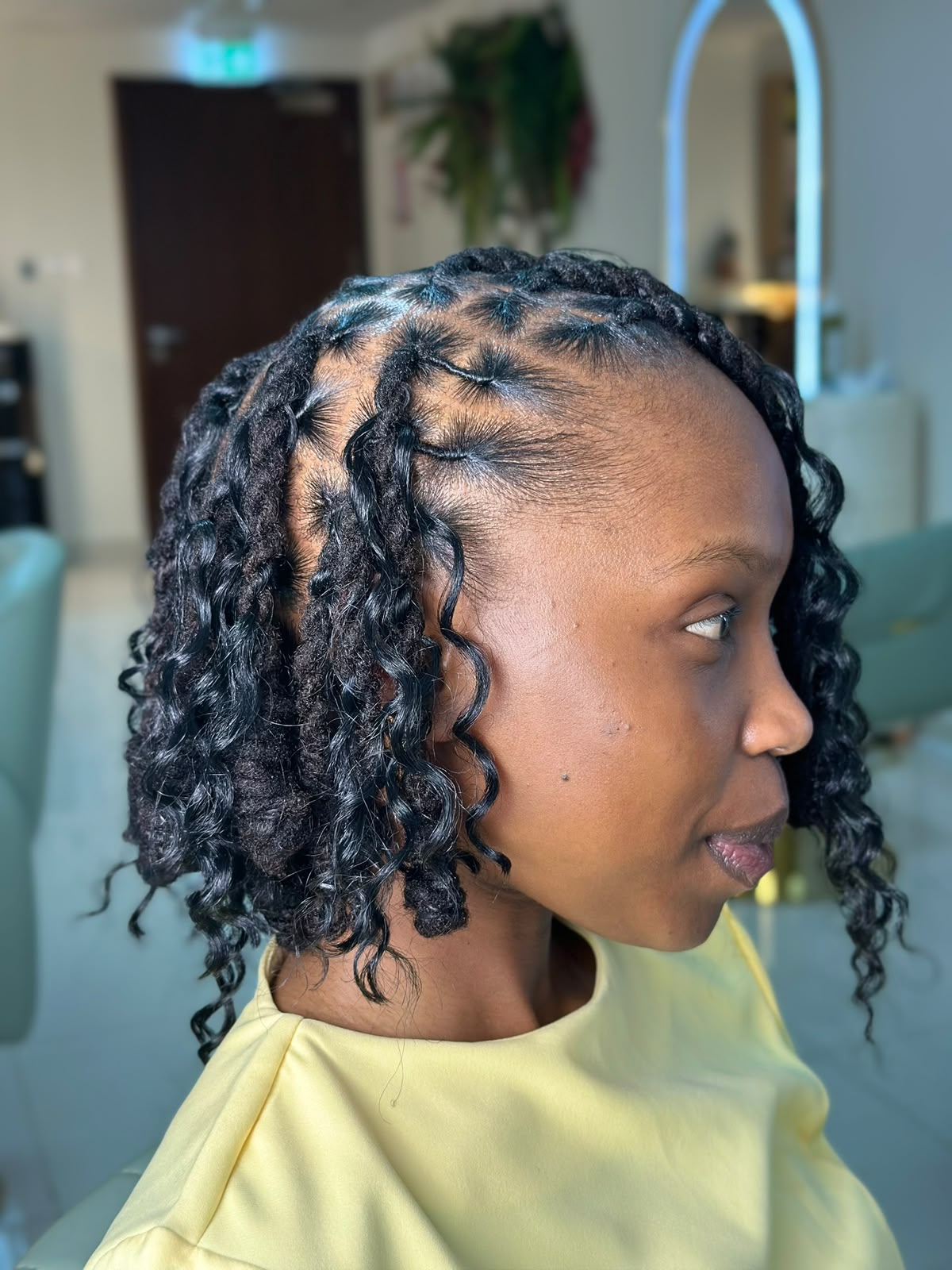 Boho microlocs hair design