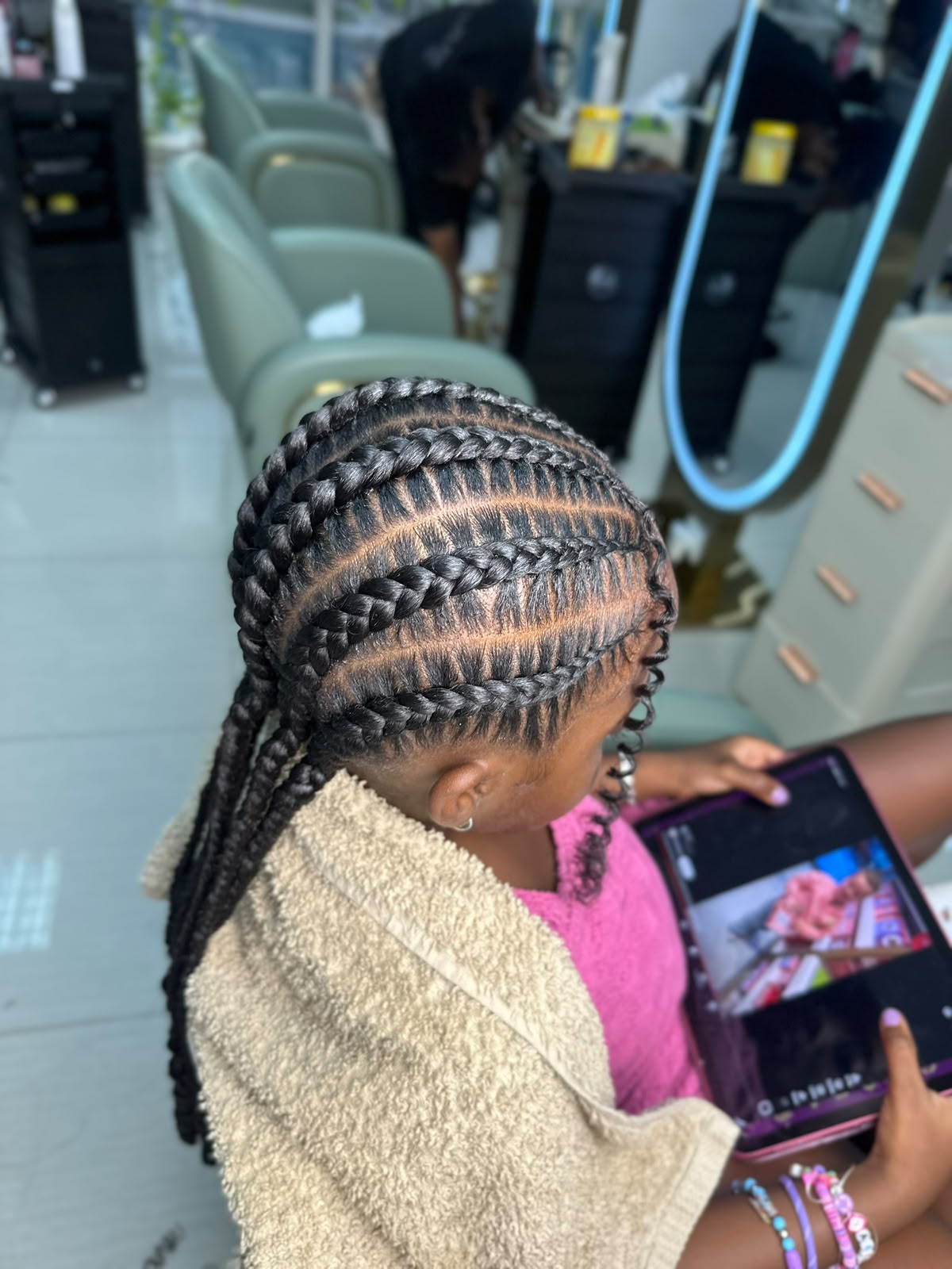 Cornrows protective kids hair style